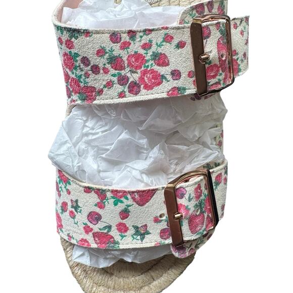 LoveShackFancy x Manebi Nordic Espadrille Slide Sandal Strawberry Print Size 9.5 - Picture 6 of 10